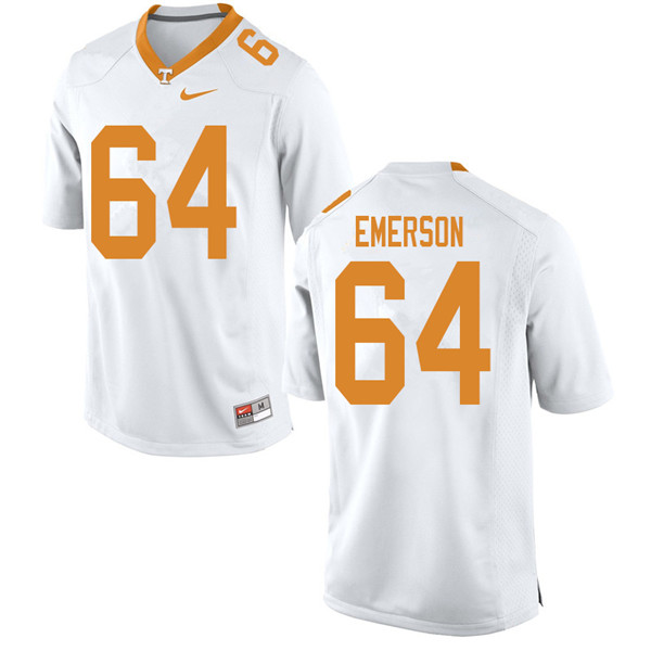 Men #64 Greg Emerson Tennessee Volunteers College Football Jerseys Sale-White